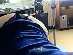 French slut in blue cotton dress gets anal fucked doggystyle with blowjob and dirty talk.