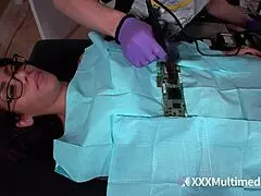 Fembot babe Kitana Kojima spreads for repair guy blowjob. He fucks her petite body in hardcore gyno exam fetish.