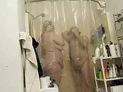 shower time with fat bbw couple