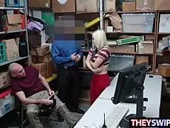 Bf watches gf madison getting nailed by officer at work