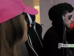 stepsis kenzie madison sucks gamer juan loco's cock in taboo fantasy