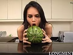 Long Mint Ladyboy Gives Jerking Off Instruction with Cock