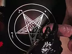 i give handjob in latex gloves as tribute to baphomet