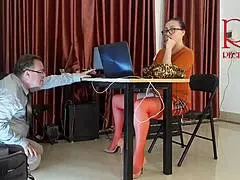 monday office tease without panties