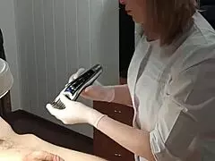 Depilation Master Sugarnadya Holds Penis Tight During Spontaneous Ejaculation in Hospital