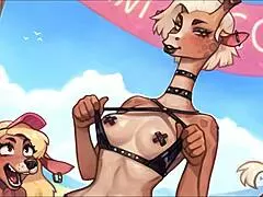 this slutty bikini contest is really lewd with futanari competitors