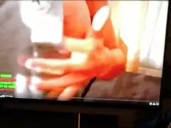 Masturbating to a pornstar with tattoos and red hair, feeling intense emotions