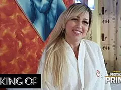 Blonde Mirella Mansur with monster cock Leo Ogro