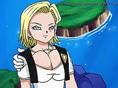 Rescuing Android 18 in wild hentai animated monster creampie