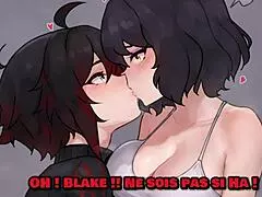 ruby and blake dominate you with femdom denial in hentai