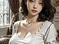 3Dアニメのヘンタイアジアモデルが大豪邸で丸出し！