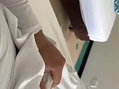 Hey, watch this hotel receptionist get pounded by a guest changing sheets!