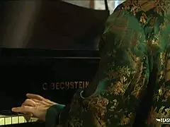 Brunette Babe Makes Two French Gentlemen Cum Hard