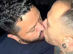 Four men sneak into the club's dark room box for wild gay anal orgies and orgasms.