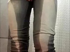 Compilation of eight videos shows my jeans and pants getting wet plus high heels