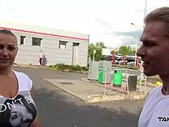 pick-up babe in unstoppable bang in the van with group sex and blowjob