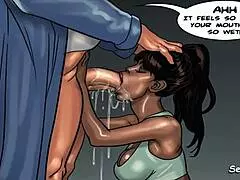 Oh, the husband fucks his ebony maid in the kitchen!