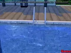 Madara catches his friend masturbating at the pool and offers to fuck her ass hard!