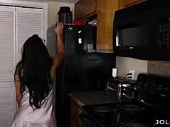 so this latina milf is banging her best friend's son right on the couch with ass play creampie and cum on face