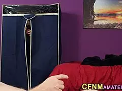 Clothed Blonde Babe Gives Amateur Handjob Leading to Facial Cumshot in High Definition