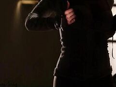 European Babe Rips Clothes in Striptease