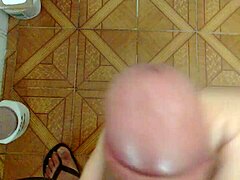 Beautiful cumshot on cock, so hot!