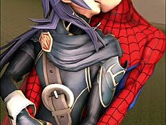 Lucina Gets Anal and Blowjob from Spider-Man