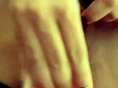 Tattooed horny 19-year-old with natural tits masturbates orally