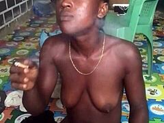 Twerking naked then fucking big dildo in ass and pussy!