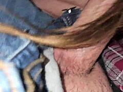 the milf gave a full blowjob at the concert in the truck