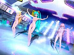 Hatsune Miku Rin and Luka in Tricolore Airline Project Diva Nude Mod!