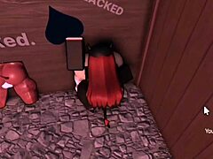Smug girl eagerly spreads legs for intense fucking in Roblox fan request scene.