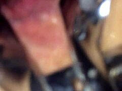 Shemale Explores With Speculum Tool