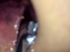 Shemale Explores With Speculum Tool