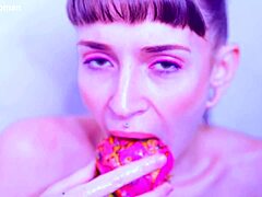 Bare Toes Crushing Juicy Fruit with Sensual Pressure and Wet Splashes in Close-Up Detail