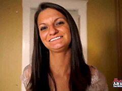 Petite Brunette Peyton Deepthroats Huge Cock Before Intense Pounding