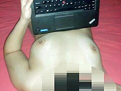 Wife Masturbates With Vibrator Watching Black Monster Cock Sex Tape