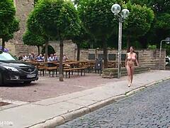 whoa, check out this chick going fully nude in public spots 😏