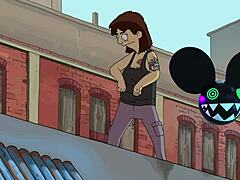 Bold the dancing person from the bobs burgers movie bridged by a lightwave - deadmau5