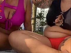 hey, we're alone on the beach flashing and getting wild without the husband knowing 😏