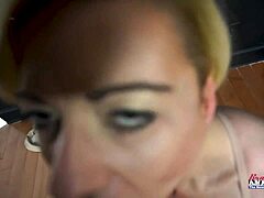 Blonde cute hottie Keyton sucks a cock and gets her wet pussy fucked? In doggystyle with rimjob and deepthroat