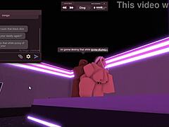 Quicky with this white slut in Roblox, her handling that monster BBC! 😏