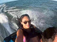 hey, check out these wild adventures on a jet ski in guarujá sea with a sexy young brazilian teen and her long hair.