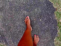 exclamatory-raw african feet fetish on dirty beach streets!