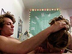 European brunette delivers perfect blowjob before bending over for Italian deepthroat ass action