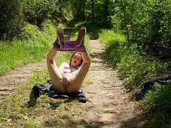 Touching Myself in Front of Passersby Until Jogger Fucks Me and Gives Huge Facial