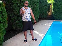 I adore watching busty blonde Juju Meirelles ride huge cock in her debut scene