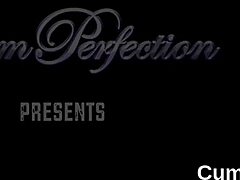 Horny honey takes that cumshot facial and gulps every drop of jizz