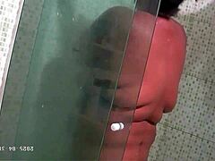 Hidden Camera Captures Naughty Chubby Stepmom Recorded Taking Bath!