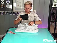 Hey, this redhead cutie with natural tits gets her pussy pounded hard in doggystyle and missionary by her tattooed couple partner.